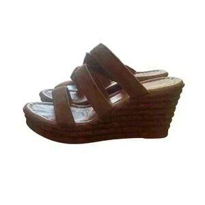 Mariella made in Italy leather wedges size 6